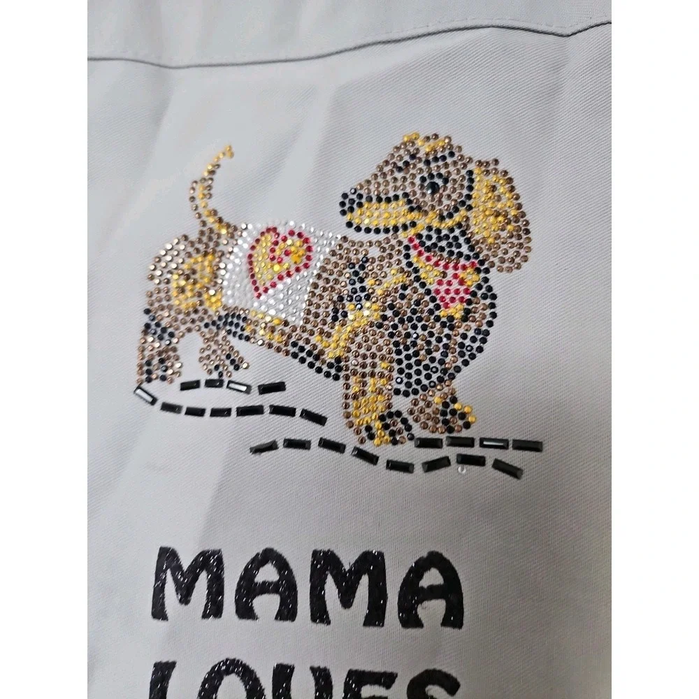 Apron Dog Mama Loves Her WeinerDog Dachshund Cooking Art Crafts Kitchen Pockets